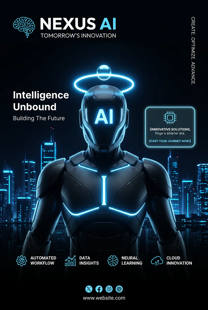 未来 AI 科技发布海报